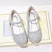 Children's single shoes baby Princess shoes Girl's glass shoes spring and autumn show white leather shoes_vogvips.com