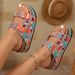 Women's Summer Spot Cork Sandals Thick Soled Slippers with Rhinestone Buckle plus Size New Style_vogvips.com