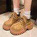 2025 British Style Women's Leather Shoes 2025 Autumn New Fashion Versatile Thick Sole Height Increasing Big Toe Casual_vogvips.com