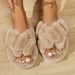 Furry For Women, Autumn And Winter, Outdoor Non-Slip Indoor Thick Sole Home Fuzzy Maternity Cotton Slippers_vogvips.com