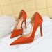 18188-6 Style Super Fine Satin, Shallow Mouth, Pointed Side Hollow, Slim High Heels, Women's Shoes, Single Shoes_vogvips.com