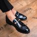 TerraStride Pointed Toe Groomsman Knot Half Mules Nightclub Men British Style Black Business Formal Casual Work Leather Shoes_vogvips.com