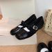 Grape Mom Same Style Round Toe Shallow Mouth Silver Flat Hidden Wedge Soft Sole Mary Jane Single Shoes Women Genuine_vogvips.com
