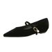 3686-K205 Korean-style Elegant Commuting Shoes, Pointed Toe, Shallow Mouth, Pearl Strap, Low Heel Wedge Women's Shoes_vogvips.com