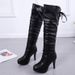 2021 Autumn Winter New Korean Style High Heel Over-the-Knee Long Lace-Up Casual Women Martin Boots_vogvips.com