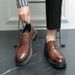 Large Business Dress Thick Sole Heightened Leather 38-46 Lace Up British Style Groom Wedding Shoes Men's_vogvips.com