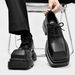 Cleanfit Derby Square Toe Men's 2024 New British Style Thick Sole Height Increasing Wedding Groom Shoes_vogvips.com