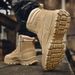Outdoor High-top Boots Men Casual Combat Boots Men Soft Wear-resistant Anti-slip Lace-up Flat Comfortable Hiking Shoes Men_vogvips.com