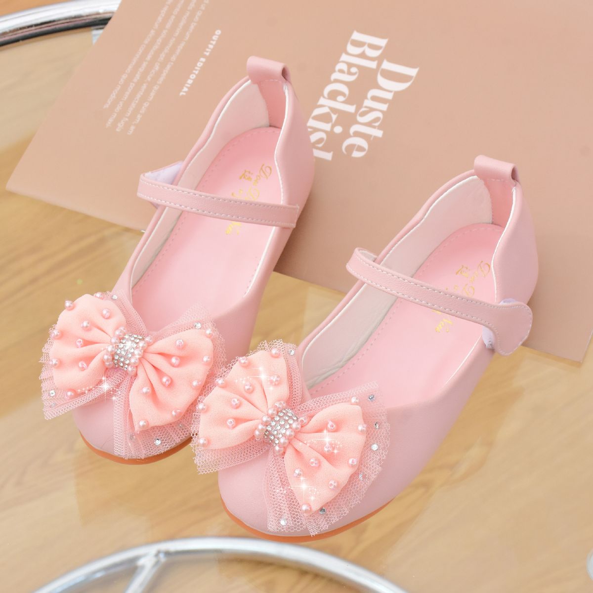 Children's shoes Baby soft soled single shoes spring and autumn girls white small leather shoes princess shoes bow_vogvips.com