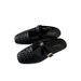 New Women's Versatile Shoes, Fashionable Outdoor Plastic Woven Flat With Hollow Design, Buckle, And Round Toe Jelly_vogvips.com