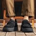 2025 Autumn New Men's Shoes Fau Pig Eight Leather Slip-On Loafers Casual Sneakers_vogvips.com