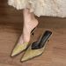 New Slimming Pointed Toe Stiletto V-Cut Mules High Heels Elegant Closed-Toe Half Slippers For Women Outdoor Wear_vogvips.com