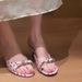 First Encounter Season Sweet Bowknot Polka Dot Open-Toe Stiletto For Women, Pink French Style Gorgeous One-Strap Sandals_vogvips.com