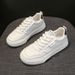 2025 Spring Women's New Breathable White Sneakers Versatile Ins Korean Style Thick Sole Sports Casual Board Trendy Shoes_vogvips.com