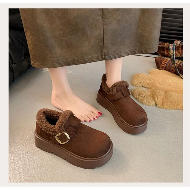 Winter Thick-Soled Height-Increasing Fleece-Lined Warm Snow Boots For Women 2026 New Slip-On Versatile Furry_vogvips.com