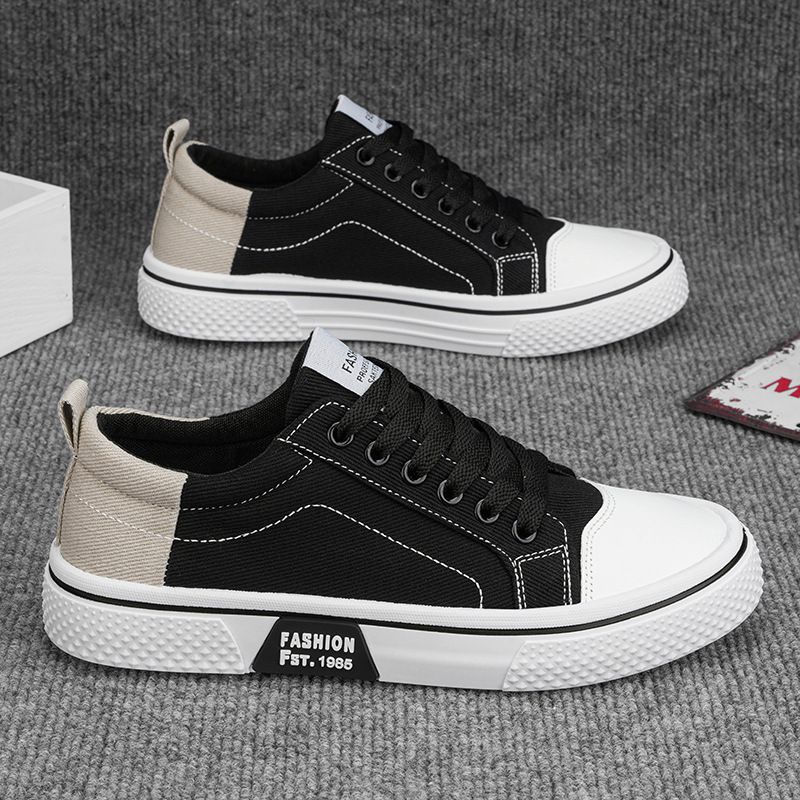 Breathable Canvas Sneakers For Teens - Lightweight Low-Top Casual Shoes With Comfortable Rubber Sole, Fashionable & Versatile For Everyday Wear_vogvips.com