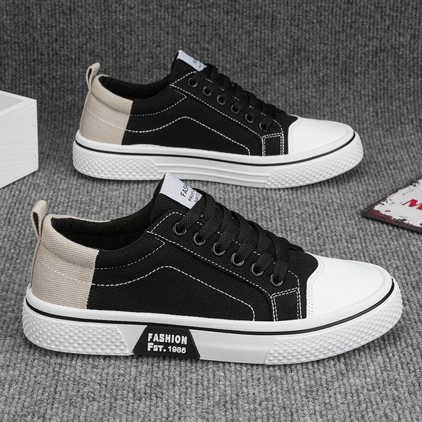 Breathable Canvas Sneakers For Teens - Lightweight Low-Top Casual Shoes With Comfortable Rubber Sole, Fashionable & Versatile For Everyday Wear_vogvips.com
