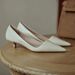 Super Comfortable~ Genuine Leather Versatile Low-heel Work High-heeled New Spring-summer Style, Thin Heel, Pointed Toe,_vogvips.com