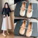 Mary Jane Shoes Women, Chunky Heel, French Style, Gentle, Suitable For Dresses, Shallow Mouth, Sole, Loafers,_vogvips.com