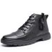 European Warm Series Wenzhou Winter Martin British Style Lace-up Short Boots Men's Fashion Fleece-lined Warm Cotton Shoes Trendy_vogvips.com