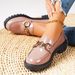 Plus Size Women's Red Leather Loafers French Style Flat Shoes Spring Autumn British Style Single Shoes_vogvips.com