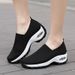 Women's Breathable Walking Shoes - Slip-On Mesh Sneakers With Thick Cushioned Sole (Comfort For Middle-Aged)_vogvips.com