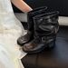 Cowhide Leather Hot Girl Short With Pleated Cuffs, British Style Melad Western Martin Boots For Women_vogvips.com