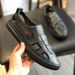 Trendy brand cowhide sandals 2024 summer leather men's outerwear roman shoes breathable trendy casual hollow beach shoes_vogvips.com