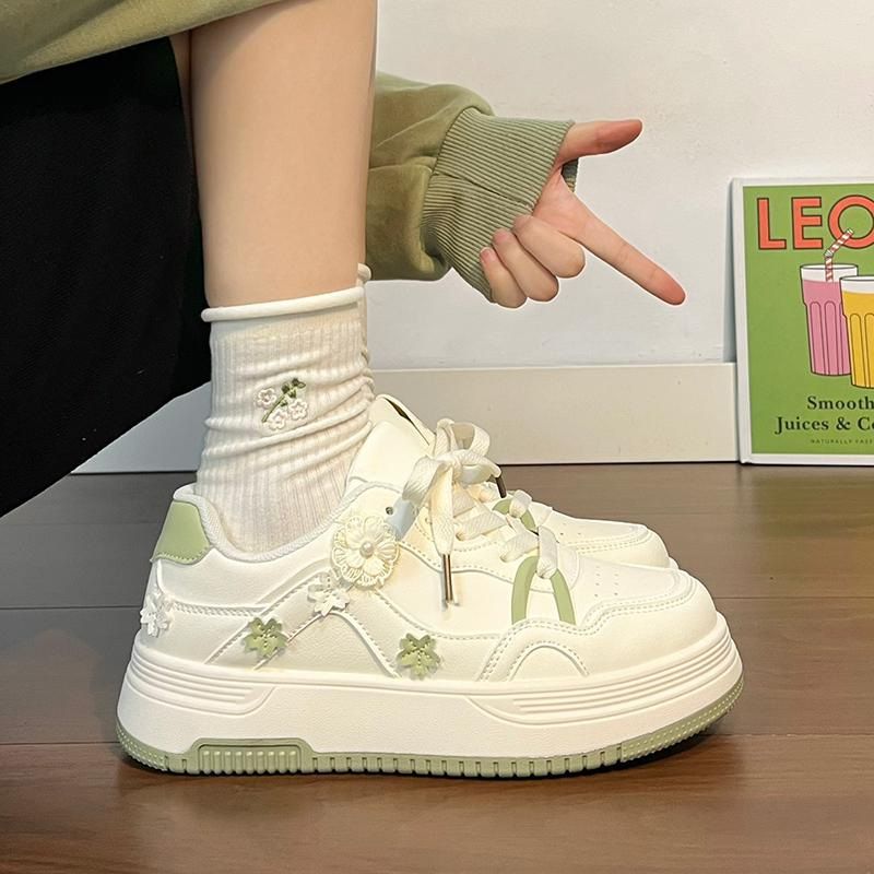 Girls' 2026 New Spring Model Older Children, Low-Top Sneakers For Girls, Casual Sports Shoes, Breathable White Shoes_vogvips.com