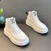 ShoeVault 2024 Spring And Autumn New Breathable White Soft Leather Korean Style Campus Bread Fashion Casual Sports Running Shoes_vogvips.com