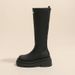 Tall Elastic Boots 2025 New British Style Heightened Thick-soled One-pedal Women's Boots Fashionable Short Boots Versatile_vogvips.com