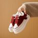 Fleece Little White Shoes Female Student Platform Sports Board Shoes Casual Shoes_vogvips.com