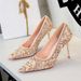 Women's Shoes Pointed Toe High Heels, Low Cut, Versatile, Rhinestone Wedding Dress Shoes, Traditional Wedding Dress Shoes, Banquet Shoes_vogvips.com