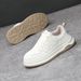 Men's Versatile Thick Soled White Sneakers Spring/Summer 2025 Trendy Style Casual Sports Leather Shoes for Students_vogvips.com