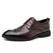 Euro Step Brogue Business Lace-Up Spring New Height-Increasing Formal Pointed Toe British Style Casual Men's Leather Shoes_vogvips.com