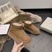 Genuine Leather Snow Boots Short Short Barrel 1116109 Zhou Dongyu Star Women's Waterproof And Anti-fouling Shoes Mini Short Boots_vogvips.com