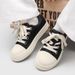 Sneakers Men's High Street Chunky White Black Platform Low Top Bread Shoes Ugly Cute Big Head Thick Sole Comfort Streetwear_vogvips.com