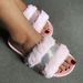 Women’s Shoes Large Size Furry Slippers Flat Bottom Shoes Rhinestone Furry Slippers_vogvips.com