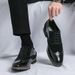 Euro Step Spring And Autumn New British Business Formal For Men, Patchwork Trendy Brogue Carved Pointed Casual Leather Shoes_vogvips.com