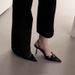 Black Pointed-toe High-heeled Shoes For Women, Summer 2026 New Model, Unique Design With Belt Buckle, Thin Heel, Back_vogvips.com