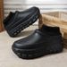 Fleece-Lined Couple Style Outdoor Thick-Soled Height-Increasing Warm Cotton Slippers Non-Slip Waterproof Windproof_vogvips.com