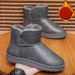 SHLIANG Winter Snow Boots Men High Top Fluffy Boots High Quality Waterproof Leather Boots Fashion Outdoor Men Non-Slip Ankle Boots X0079_vogvips.com