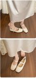 Retro French Single Shoes Women's Flat Ballet Shoes Light Mouth Soft Sole Evening Mary Jane Shoes_vogvips.com