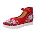 Women's Casual Single Shoes, High Heels, Embroidered Cloth Shoes With Raised Sloping Heels_vogvips.com