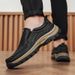 Brand High Quality Genuine Leather Men's Casual Slip On Comfort Business Man Flats Outdoor Men Work Shoes_vogvips.com