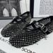 Fashionable Hollow Mesh Mary Jane For Women, Summer Slip-On Height-Increasing Shoes, Flat Fishnet Perforated Single_vogvips.com