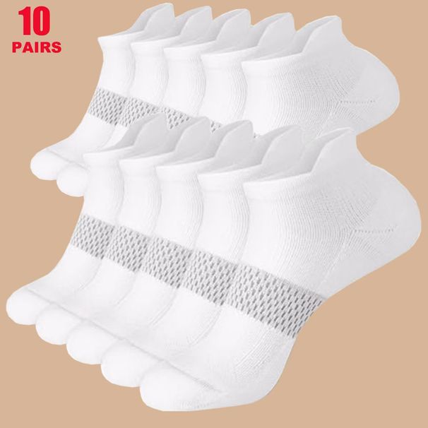 10 Pairs Women's Breathable Mesh Ankle Multi-color Sport Sweat-absorbing Running Socks For Gym & Daily_vogvips.com