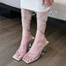 Kendall Jenner Style! 2024 New Summer White Strappy Stiletto High Heel Sandals_vogvips.com