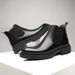 European Warm Series Winter Cotton Martin Mid-Top British Style Slip-On Short Thick Sole Korean Version Trendy Motorcycle Leather Boots Men_vogvips.com