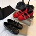 Sheepskin Version Retro Bow Knot Shallow Mouth Ballet Shoes Square Toe Small Single Shoes One Word Buckle Strap Thick Soled Shoes_vogvips.com